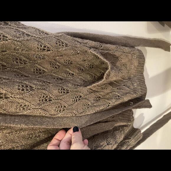 H&M gold woolen cardigan with belt - Picture 5 of 6